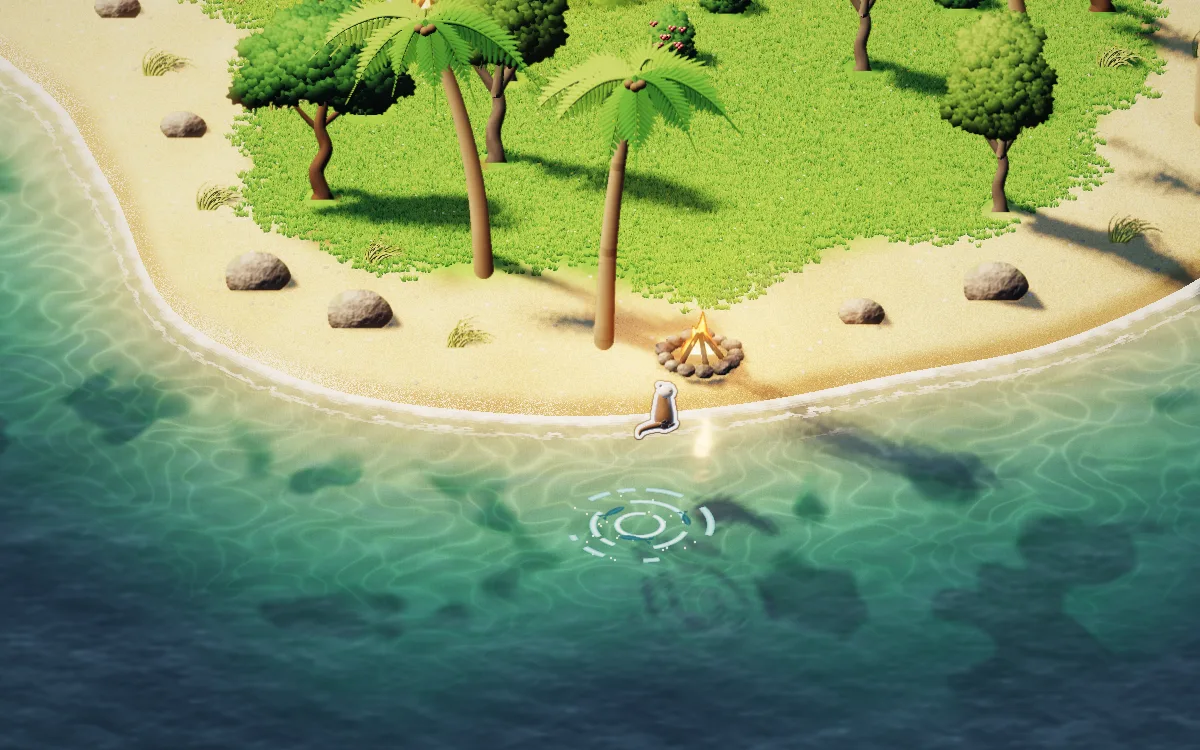 Ripples off the beach where the fish are